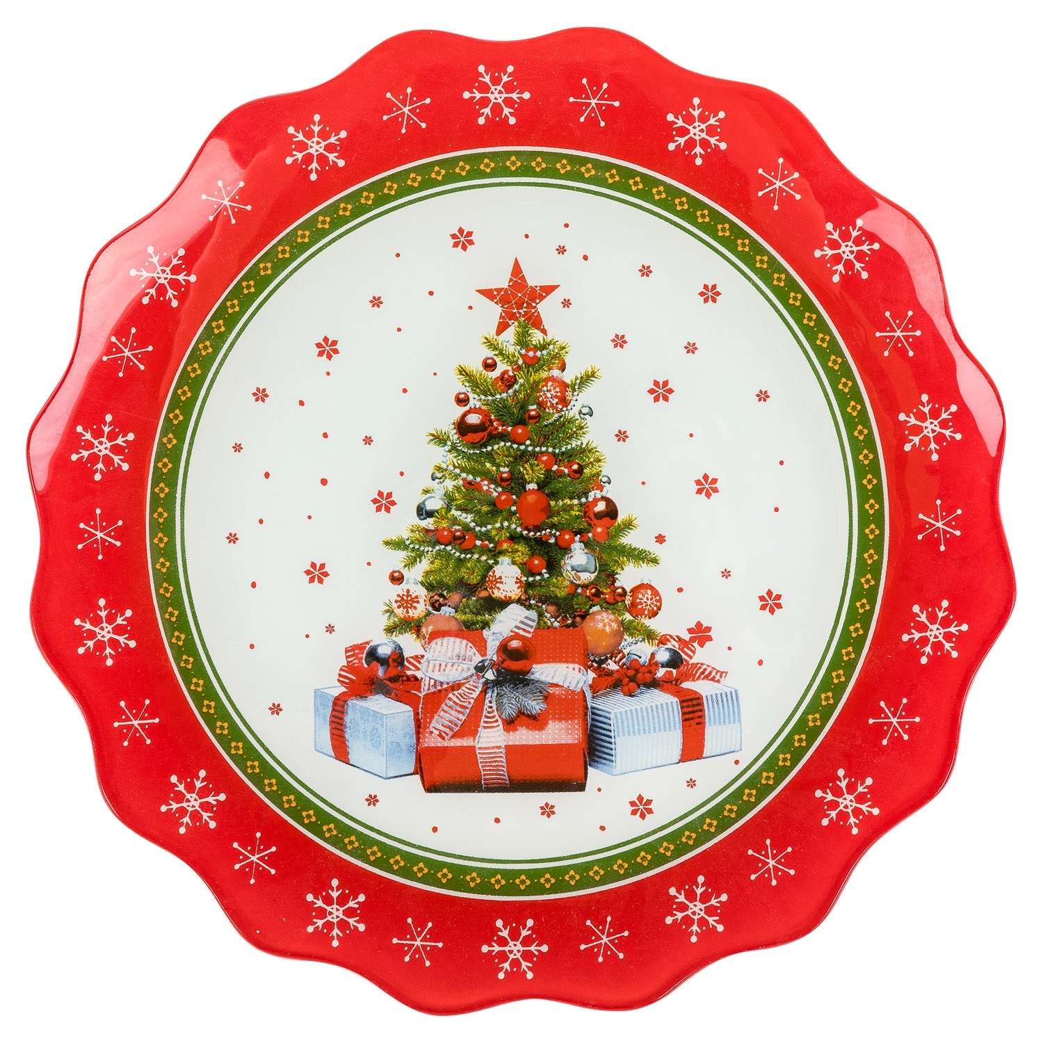 Блюдо Selecta Christmas «Ёлка с подарками» 20,5x20,5x1,4 см