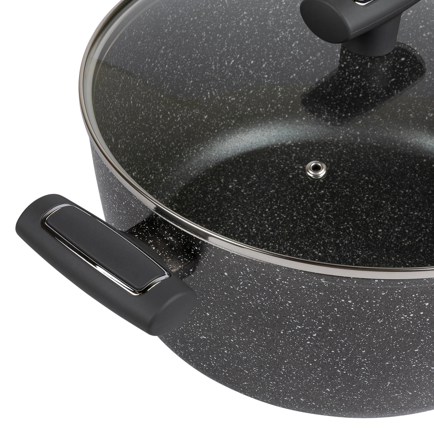 Кастрюля с крышкой DOMEO «Серый мрамор» 4,2 л