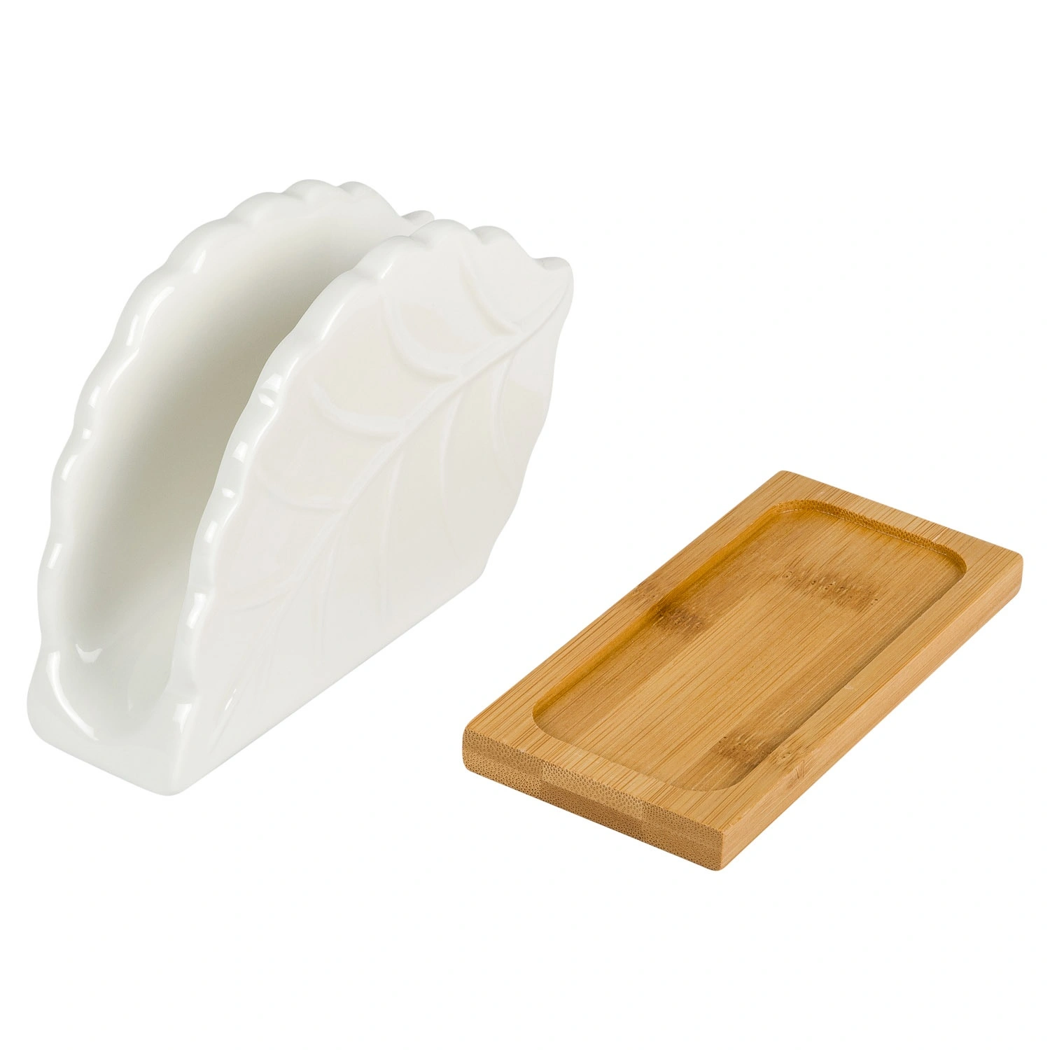 Салфетница DOMEO Linden 14x3,2x9,1 см на бамбуковой подставке