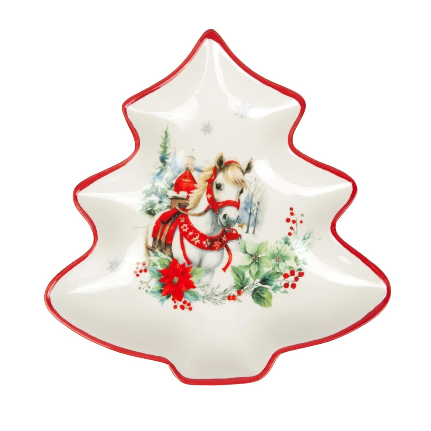 Блюдо-елочка Selecta Christmas "Лошадка деревенская" 20,5*20*3см