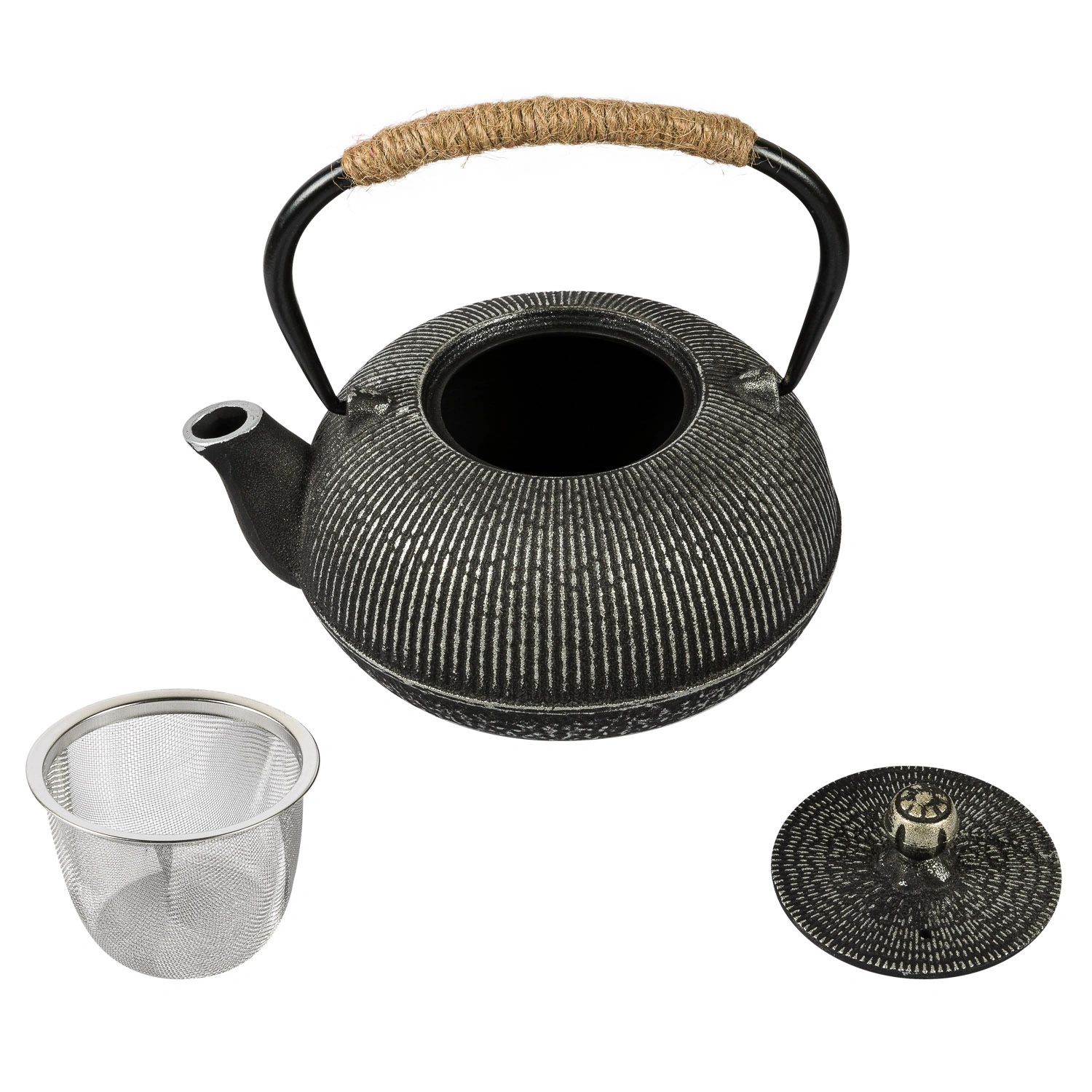 Чайник заварочный DOMEO 900 мл из чугуна черного цвета