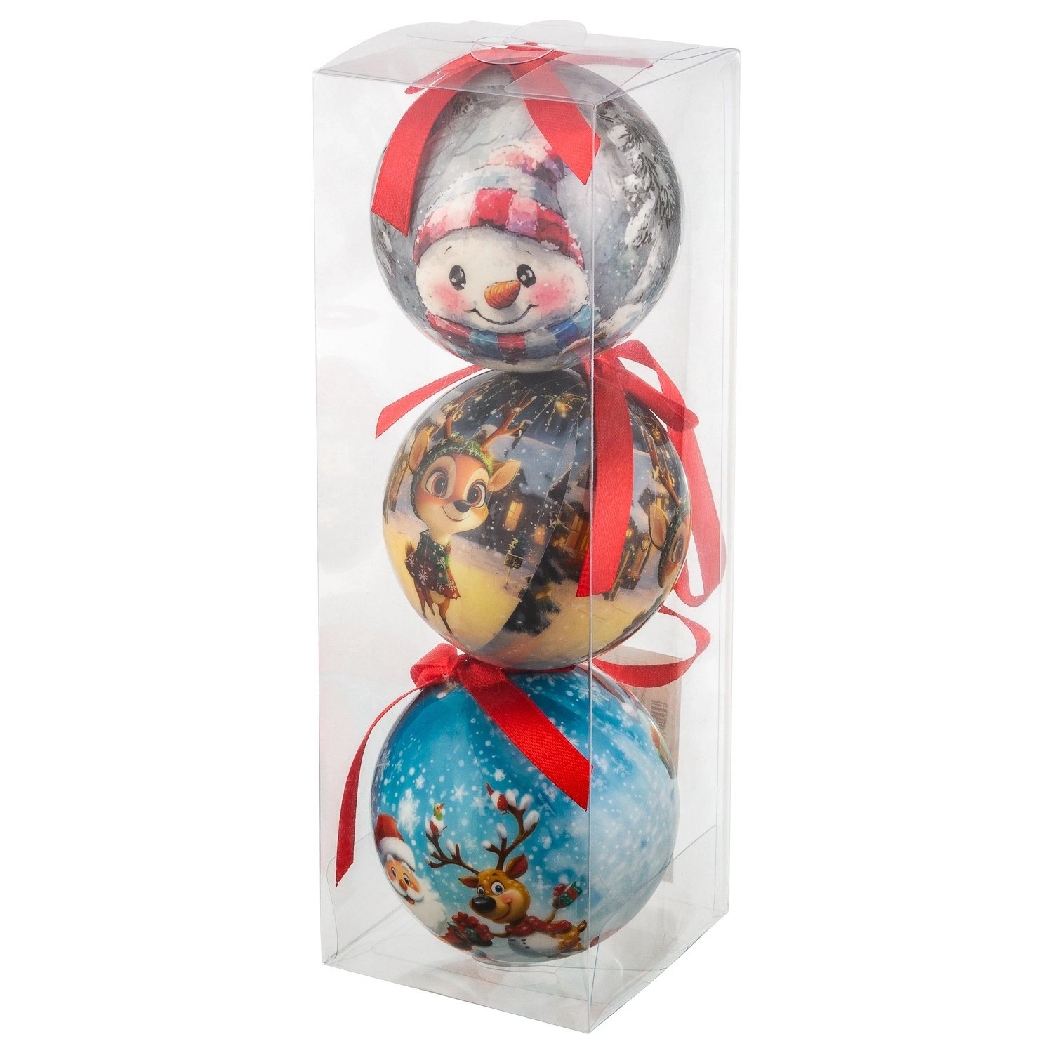 Набор ёлочных шаров Selecta Christmas 7,5 см 3 шт.