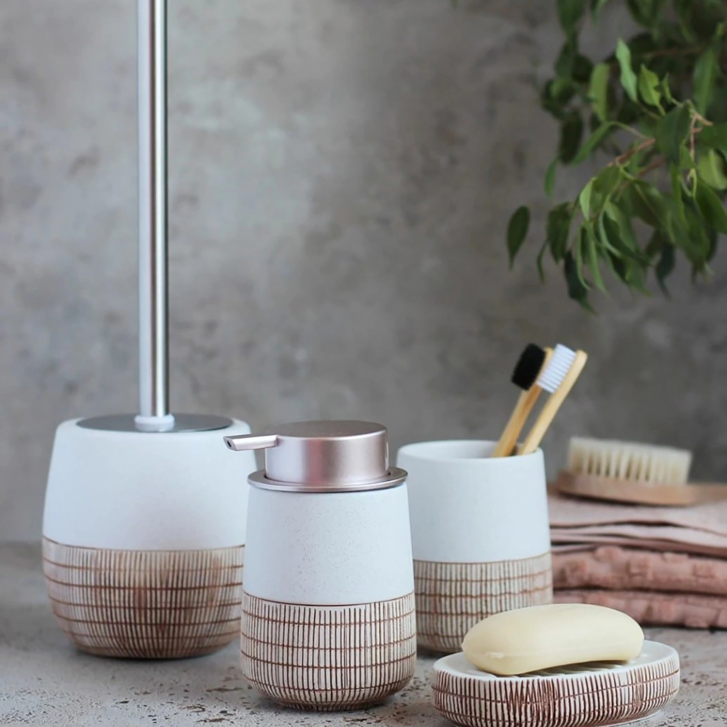 Ершик для туалета Selecta белого цвета