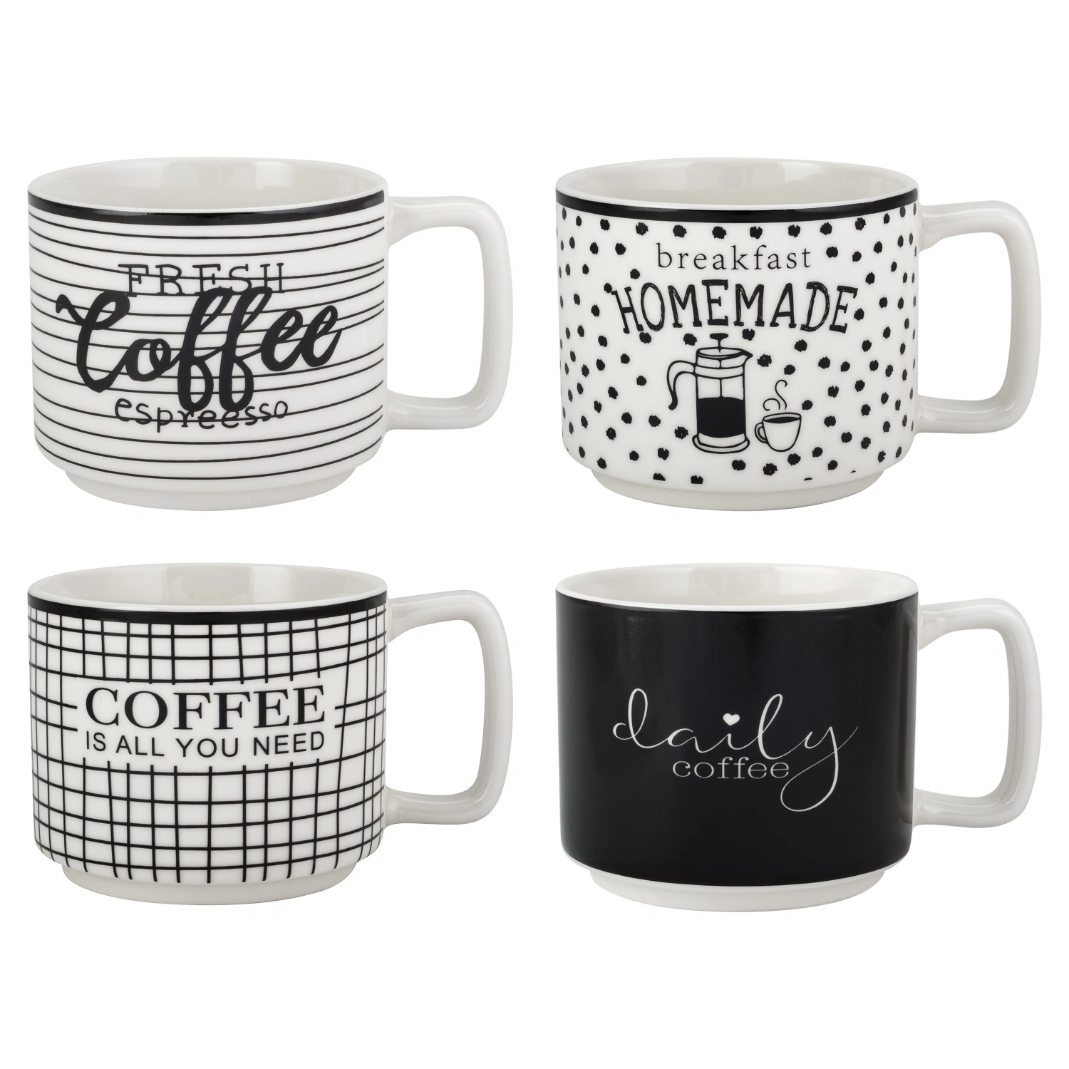 Набор кружек на подставке DOMEO  4шт.  330мл