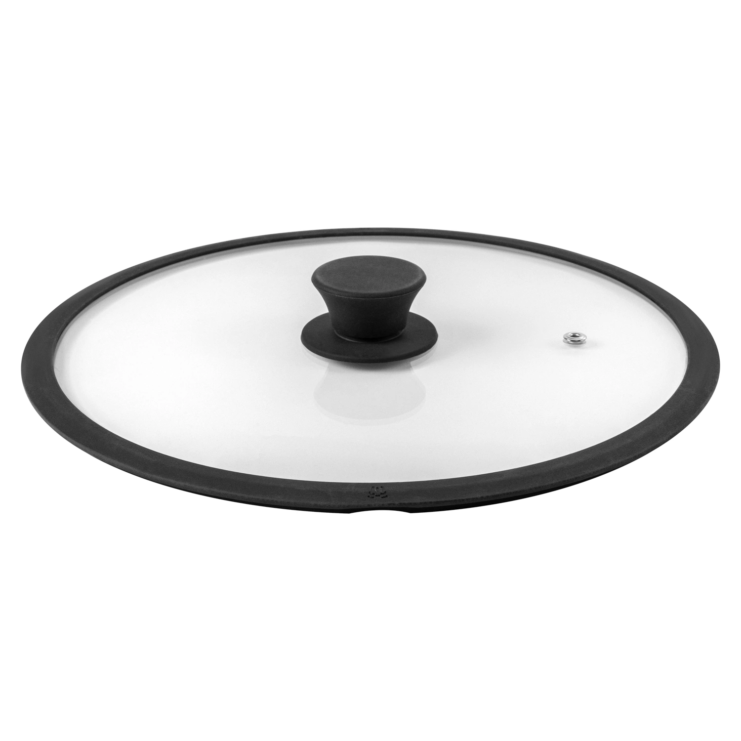 Крышка плоская DOMEO Coral 28 см с силиконовым ободом черного цвета