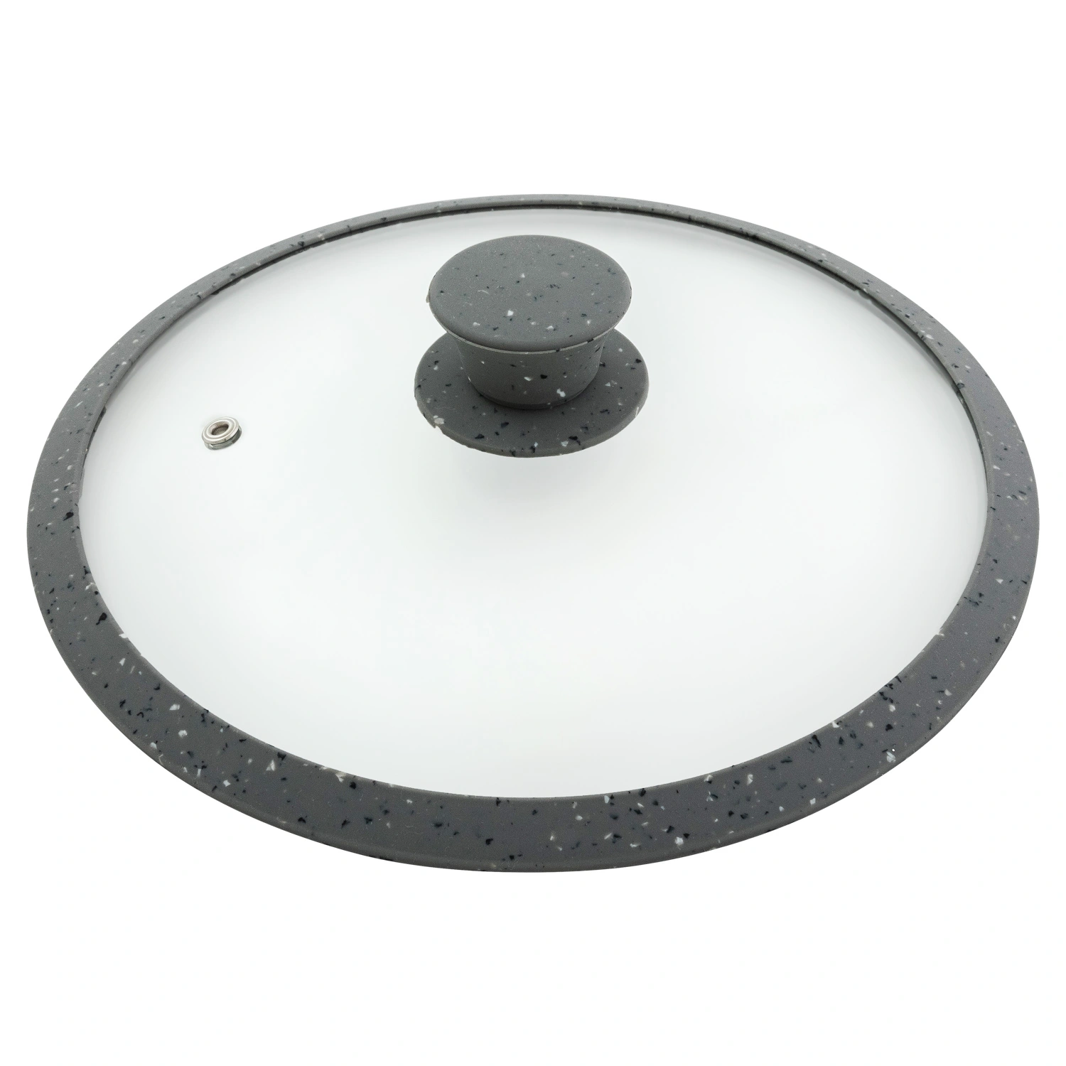 Крышка стеклянная DOMEO «Морион» 24 см с силиконовым ободом серого цвета