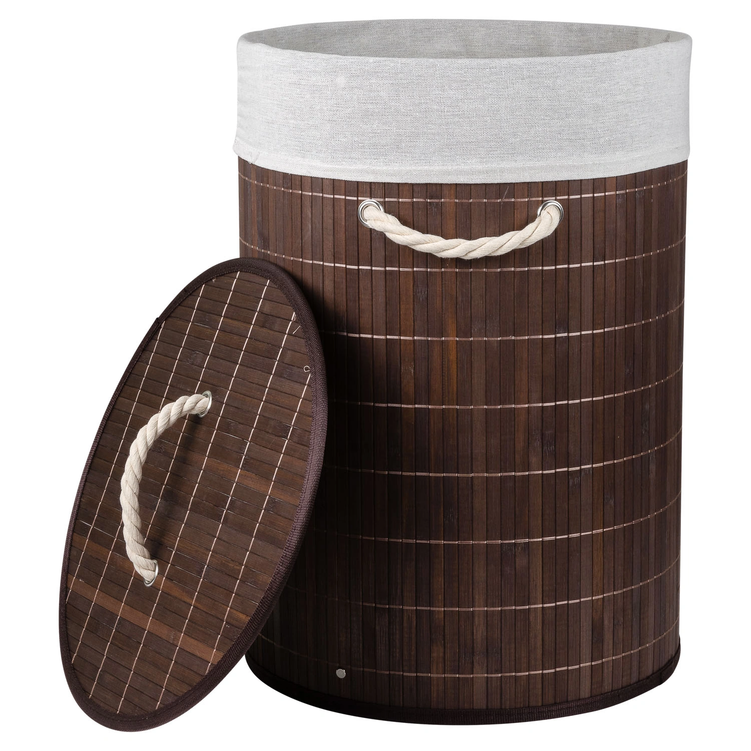 Корзина для белья Selecta 35x35x50 см из бамбука коричневого цвета