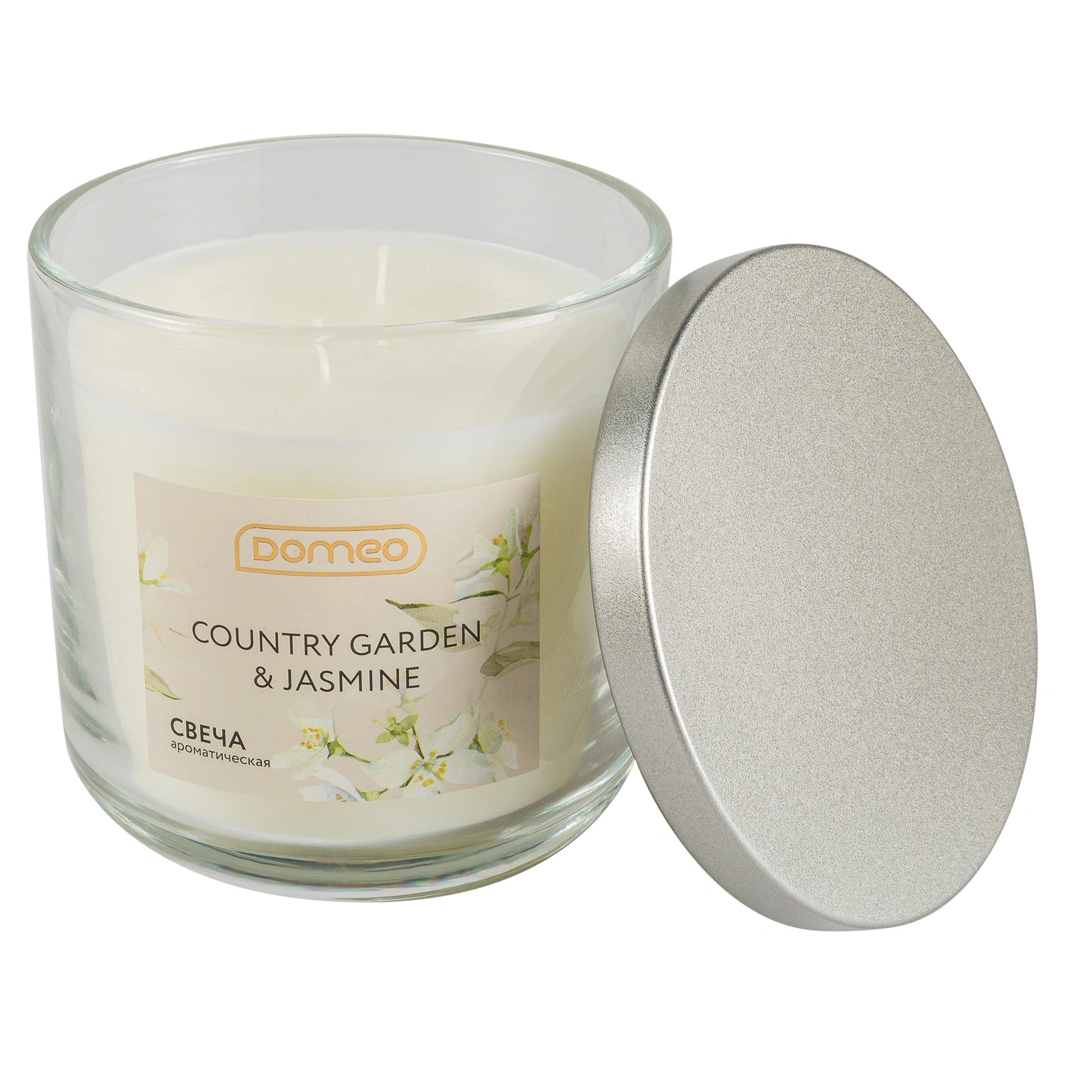 Свеча ароматизированная в банке DOMEO Country Garden & Jasmine 10x10 см