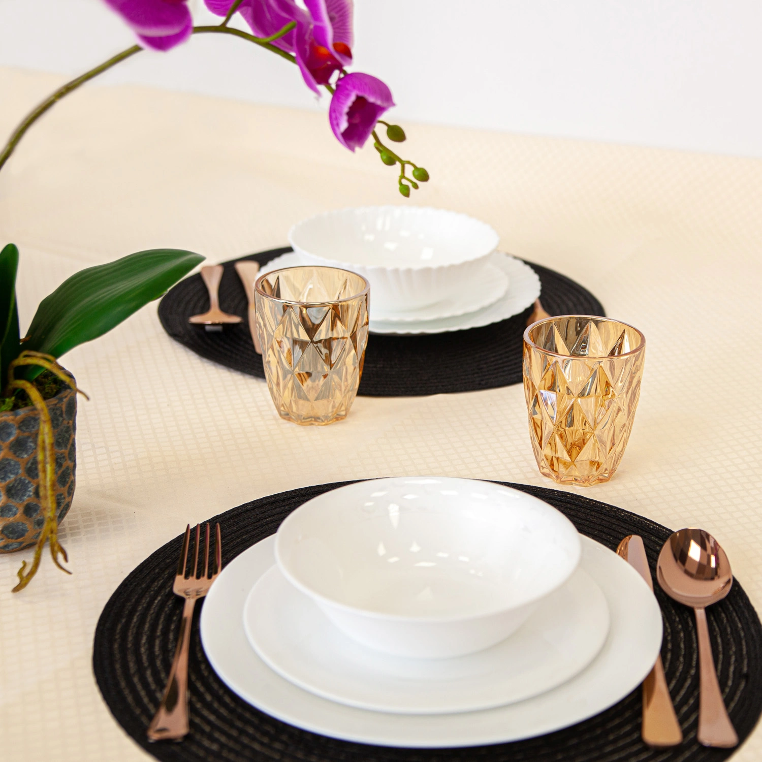 Набор стаканов DOMEO «Ромбо Золотой» 6 шт. 240 мл