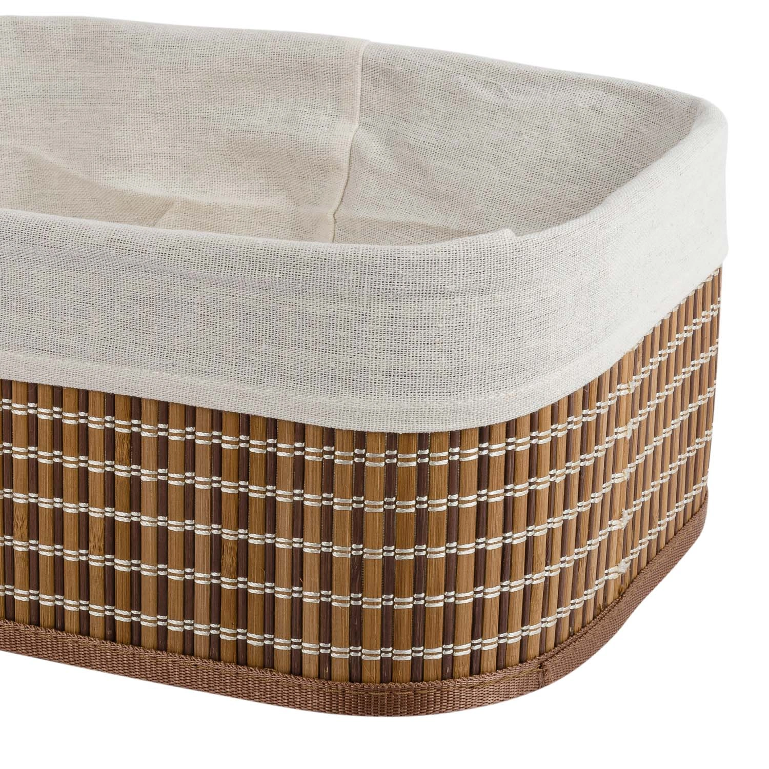 Корзина для хранения 35x25x14 см из бамбука коричневого цвета