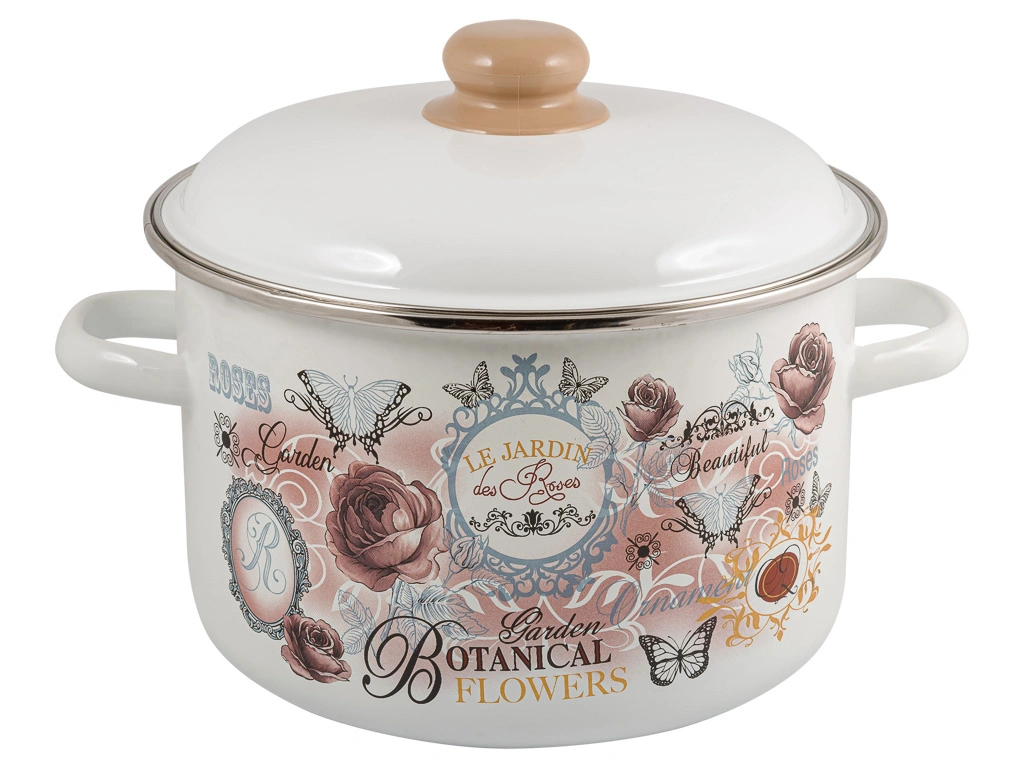 Кастрюля эмалированная Appetite Roses 3 л