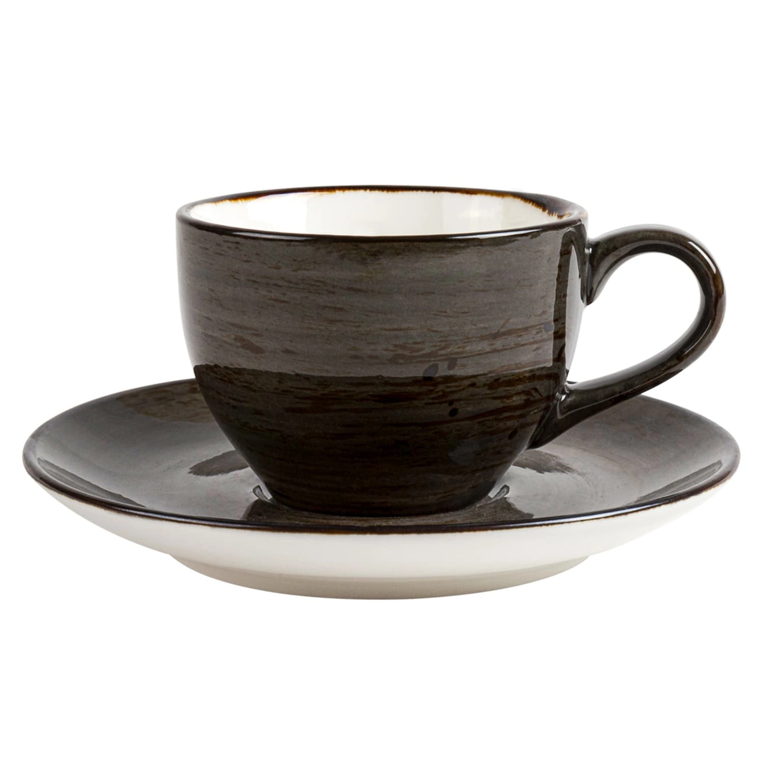 Чашка с блюдцем DOMEO Dark grey 100 мл серого цвета