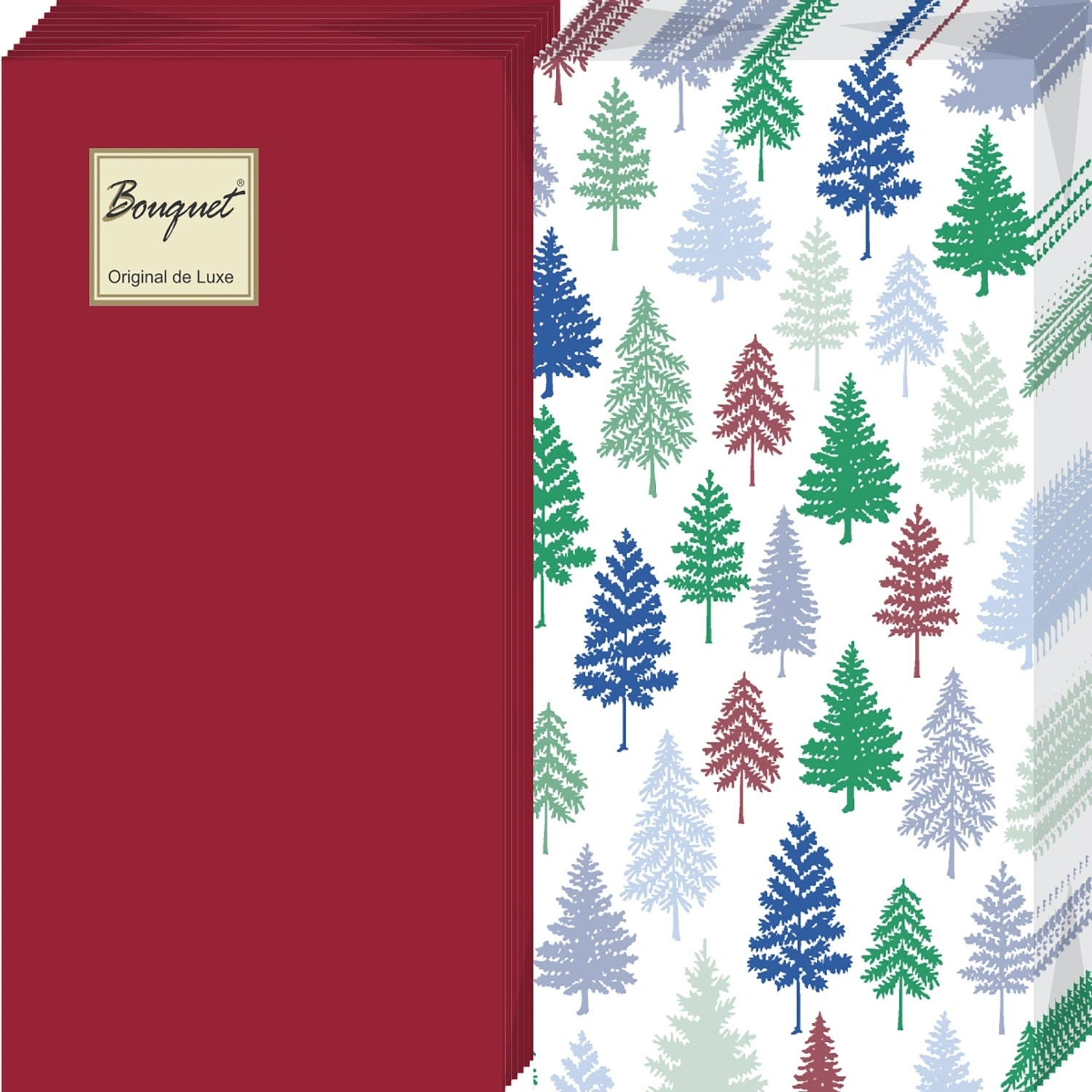 Салфетки бумажные Bouquet Home «Цветные ёлочки» 20 шт.