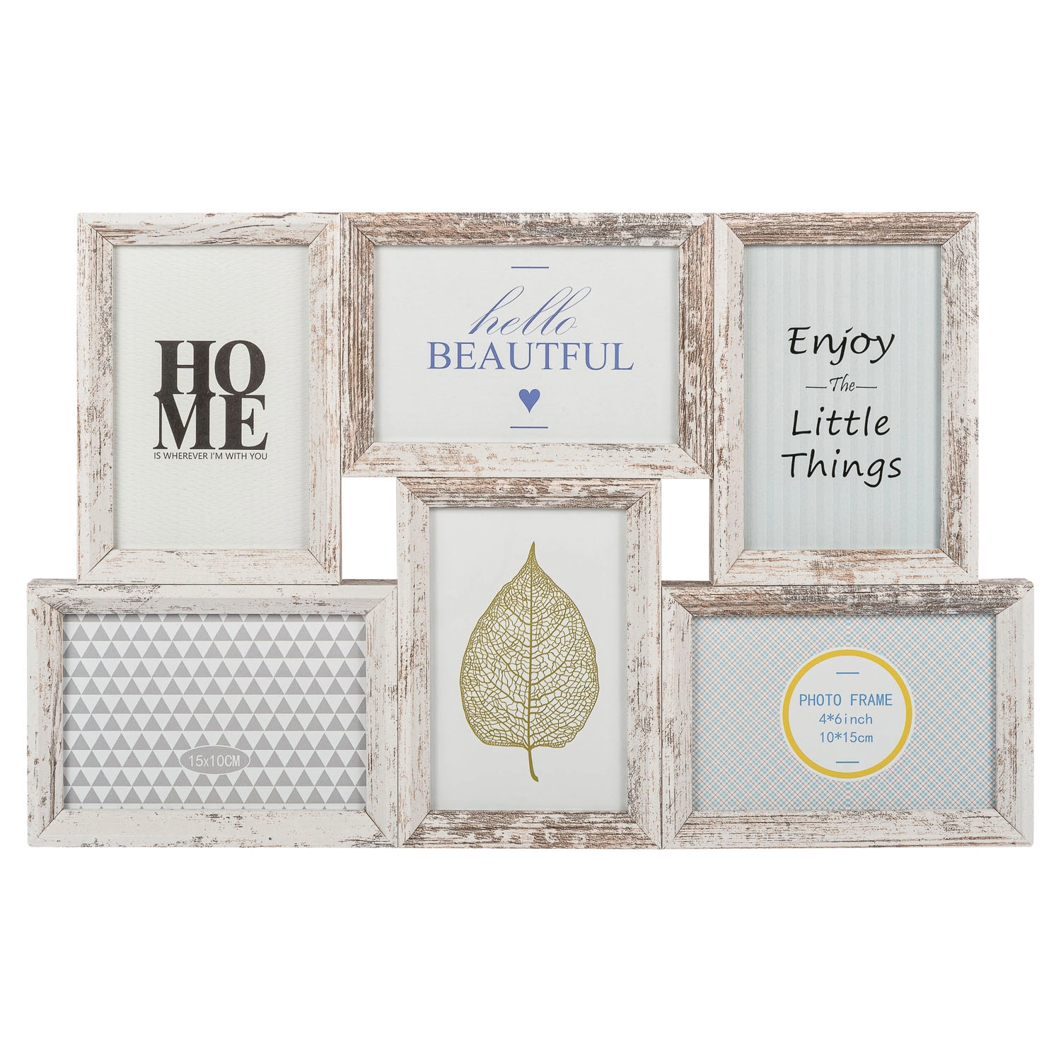 Фоторамка-коллаж Selecta 47х30 см на 6 фотографий 10х15 см с эффектом состаренного дерева