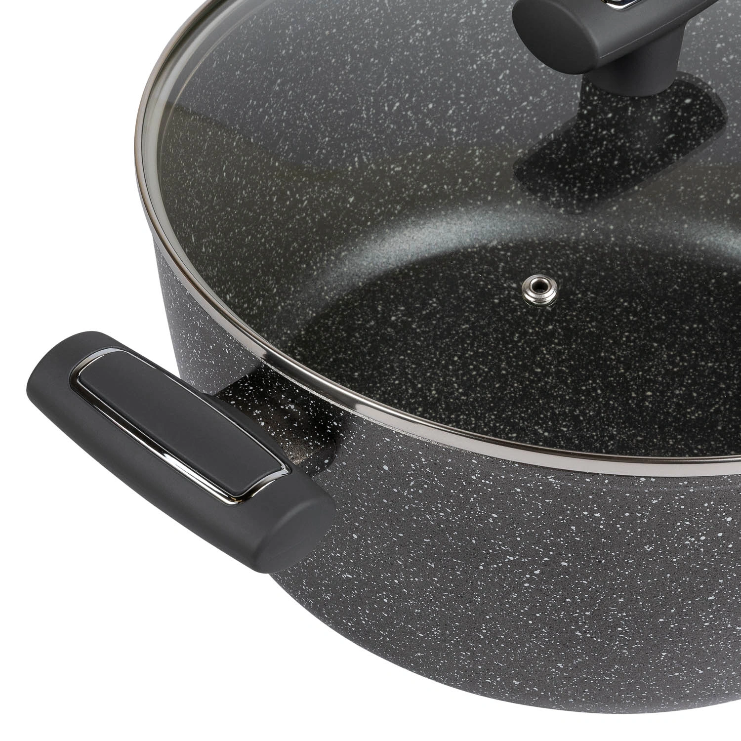 Кастрюля с крышкой DOMEO «Серый мрамор» 6,2 л