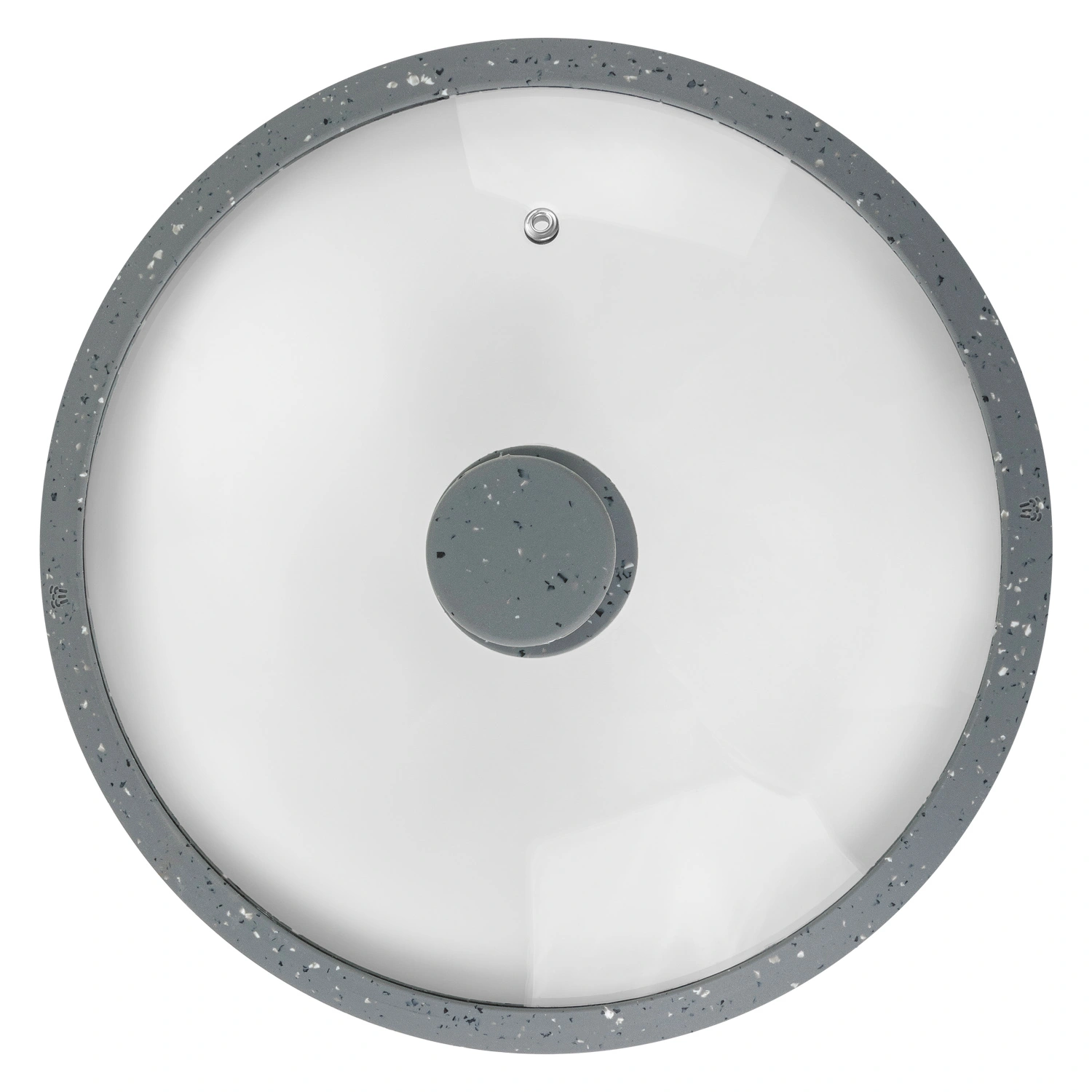 Крышка стеклянная DOMEO «Морион» 28 см с силиконовым ободом серого цвета