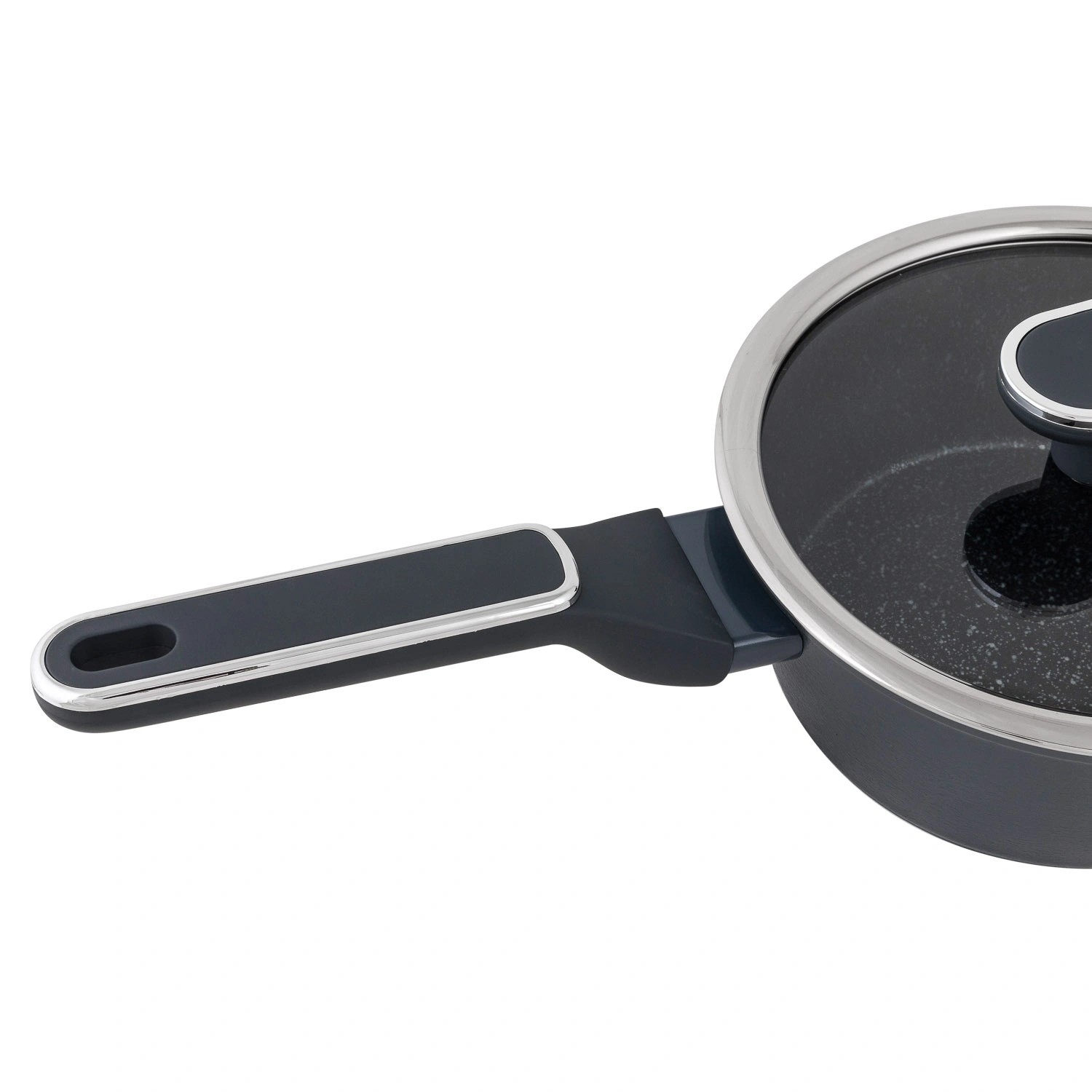 Ковш DOMEO 18 «Черный мрамор new» см с мраморным покрытием