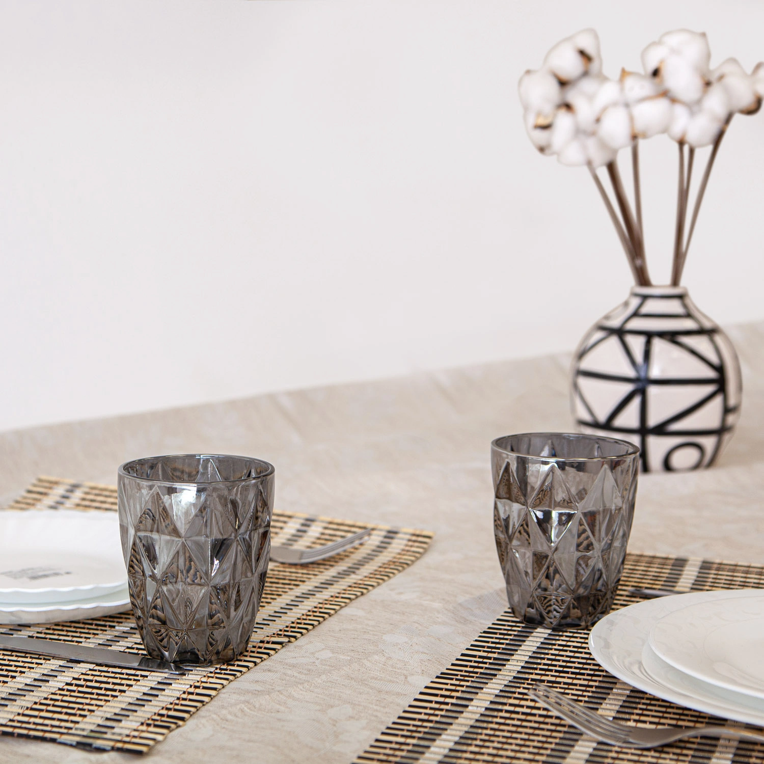 Набор стаканов DOMEO «Ромбо Черный» 6 шт. 240 мл