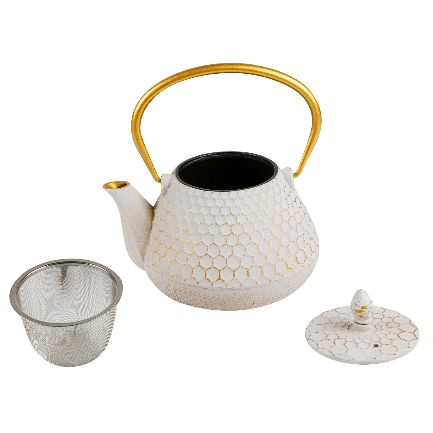 Чайник заварочный DOMEO 1 л из чугуна белого цвета