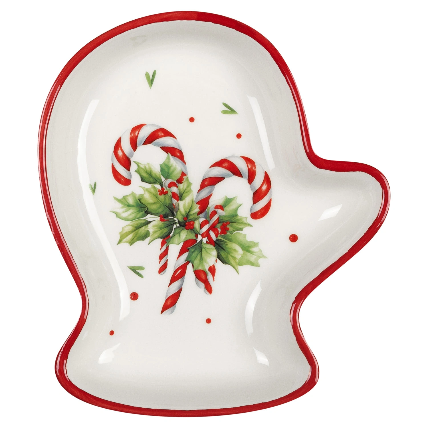 Блюдо- варежка Selecta Christmas «Карамель новогодняя» 20,2х17,5 см