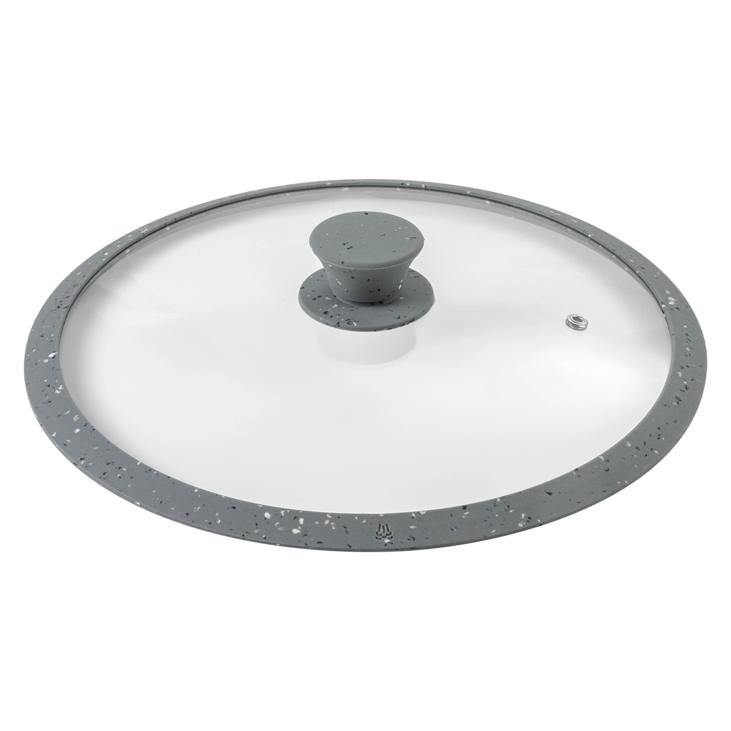 Крышка стеклянная DOMEO «Морион» 28 см с силиконовым ободом серого цвета