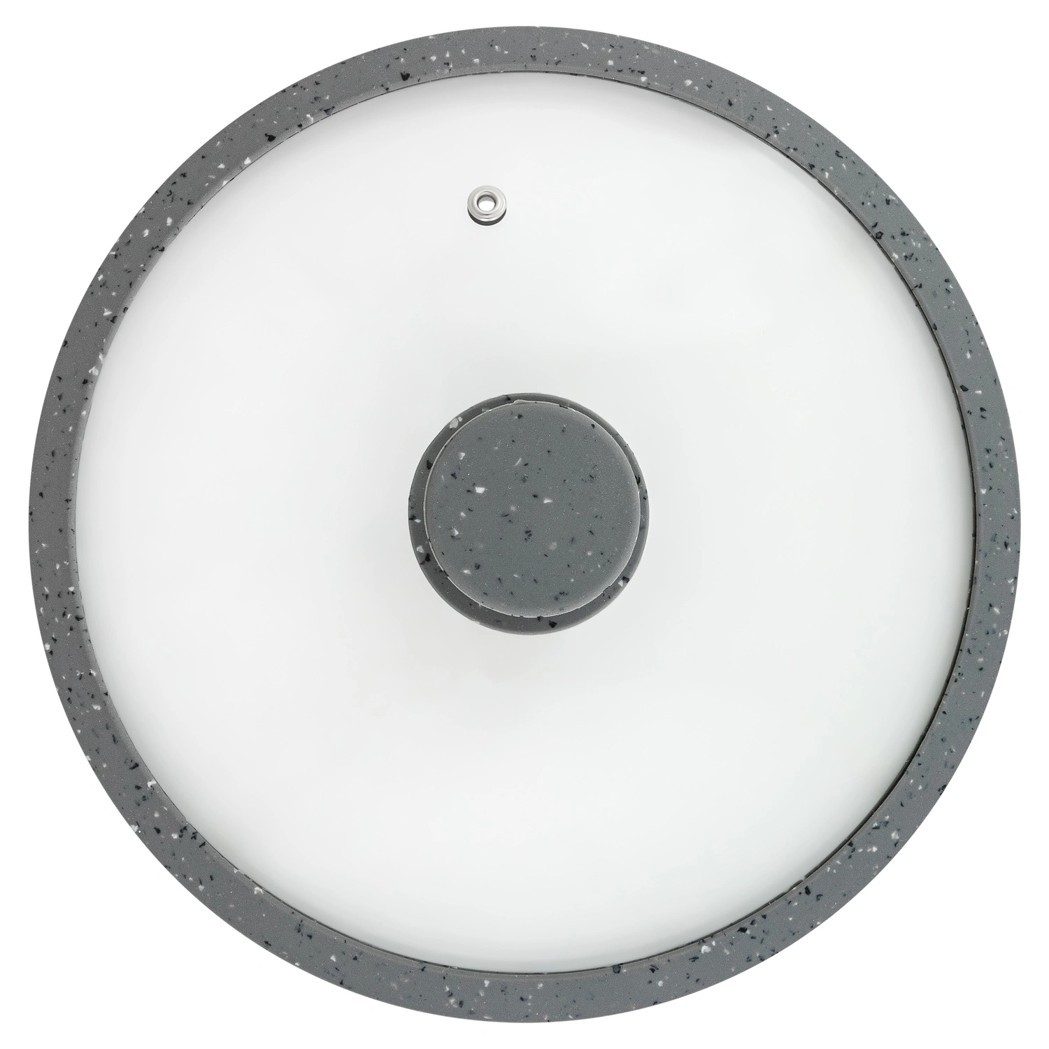 Крышка стеклянная DOMEO «Морион» 24 см с силиконовым ободом серого цвета