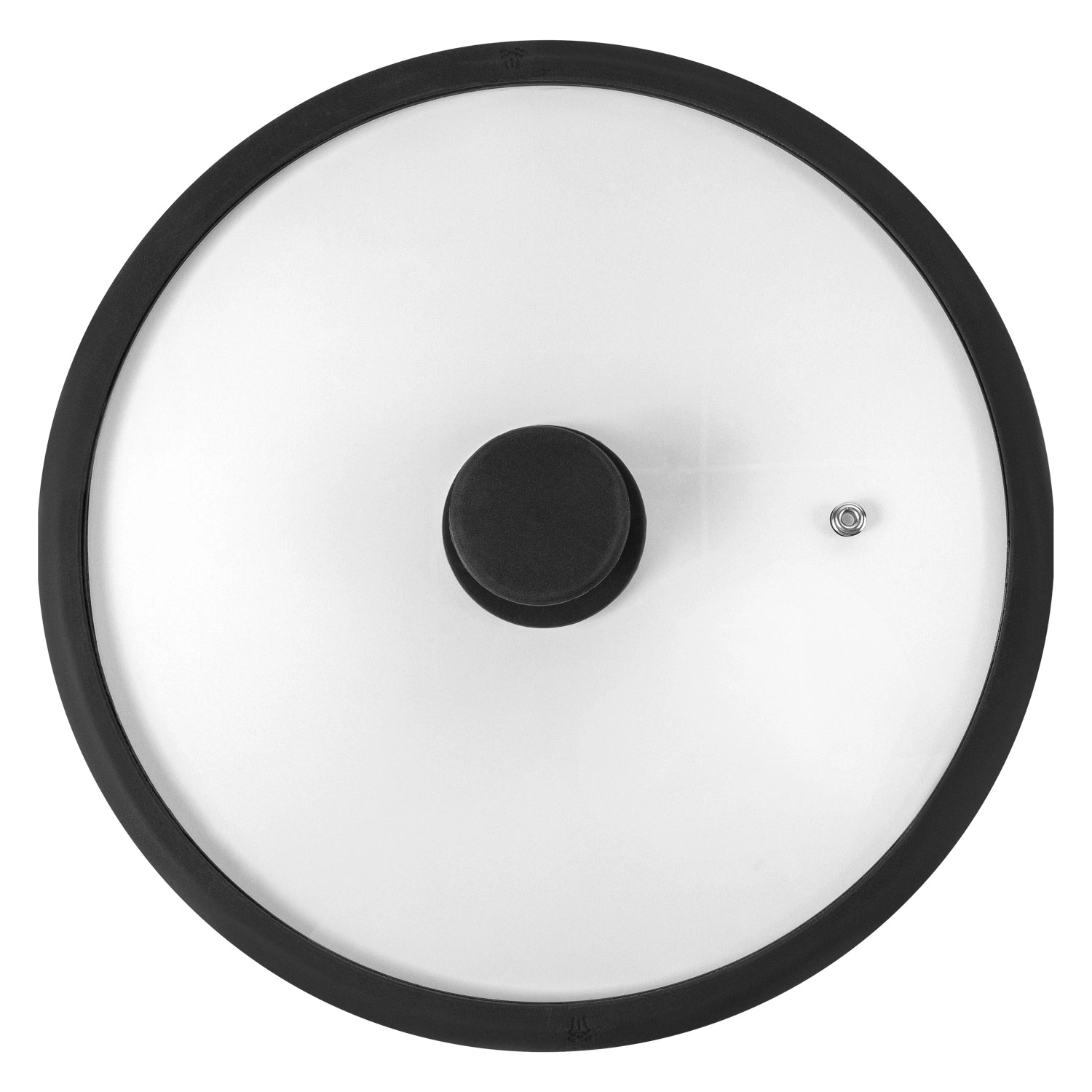 Крышка плоская DOMEO Coral 28 см с силиконовым ободом черного цвета