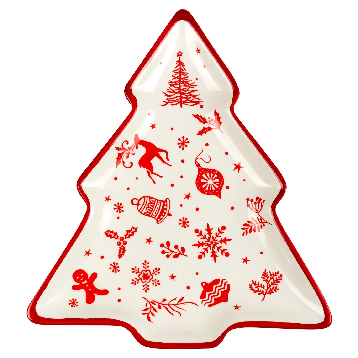 Блюдо-ёлочка Selecta Christmas «Новогодний калейдоскоп» 23 см