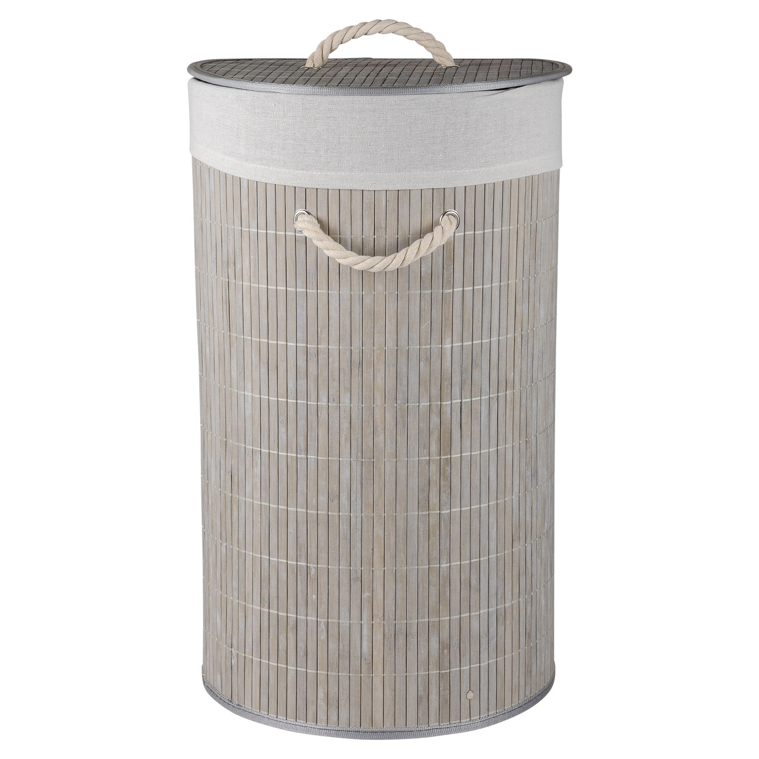 Корзина для белья Selecta 35x35x60 см из бамбука серого цвета