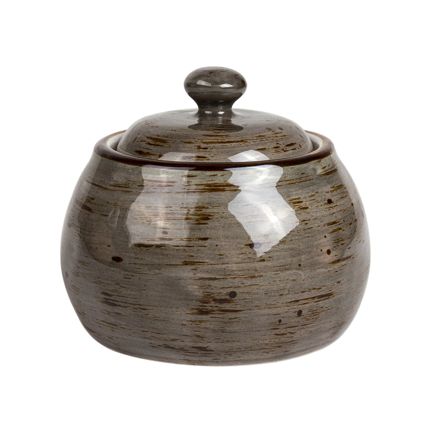 Сахарница фарфоровая DOMEO Dark grey 9x9x8 см