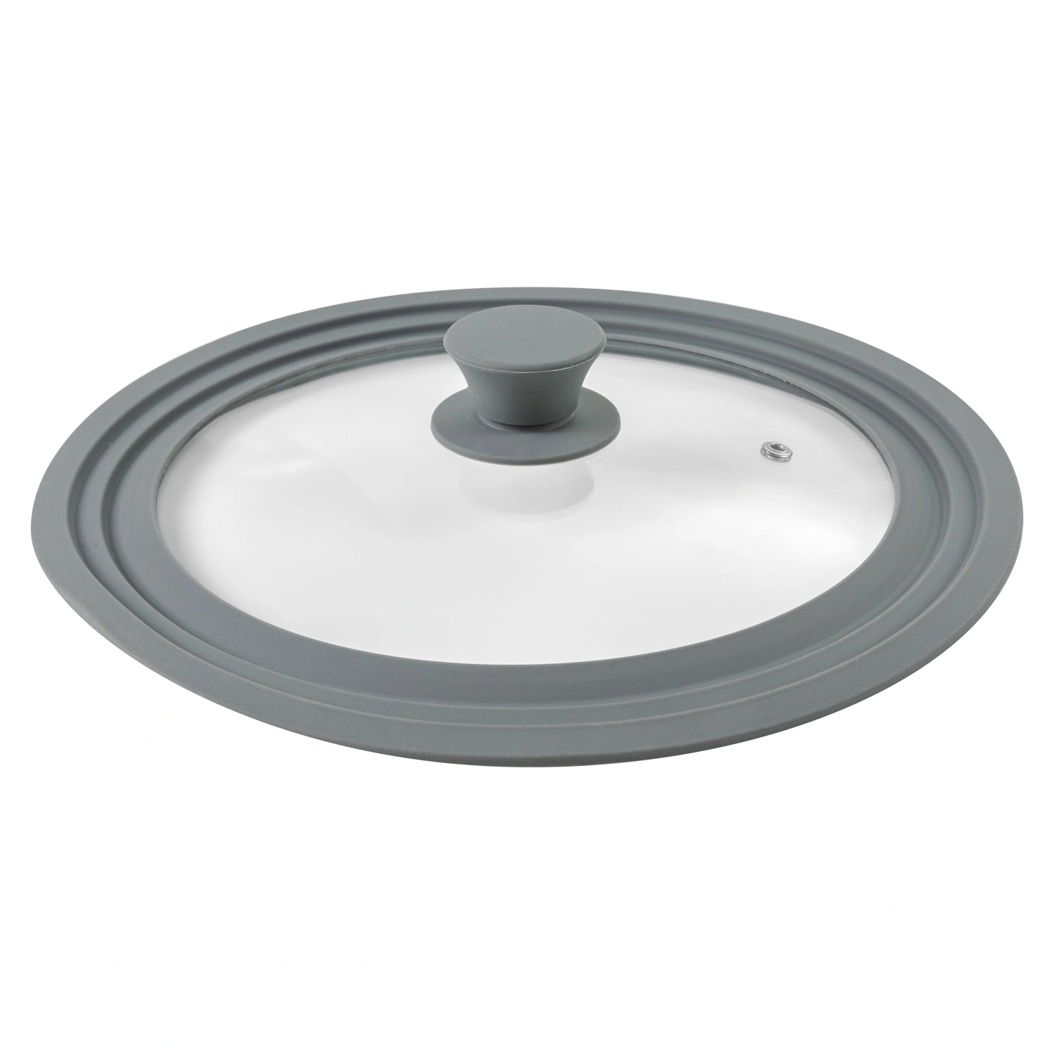 Крышка универсальная DOMEO Cosmos 24-28 см с силиконовым ободом серого цвета