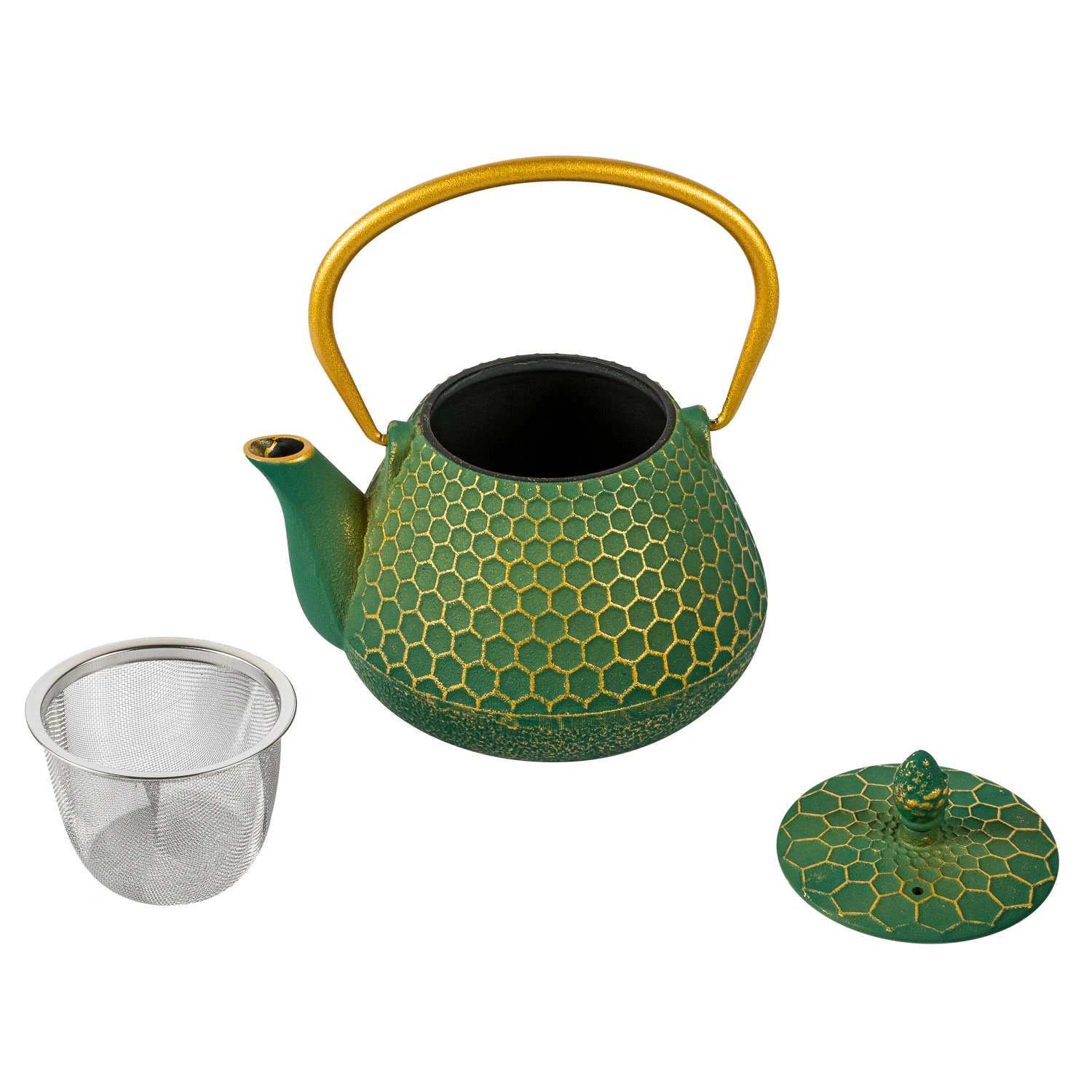 Чайник заварочный DOMEO 1 л из чугуна зеленого цвета