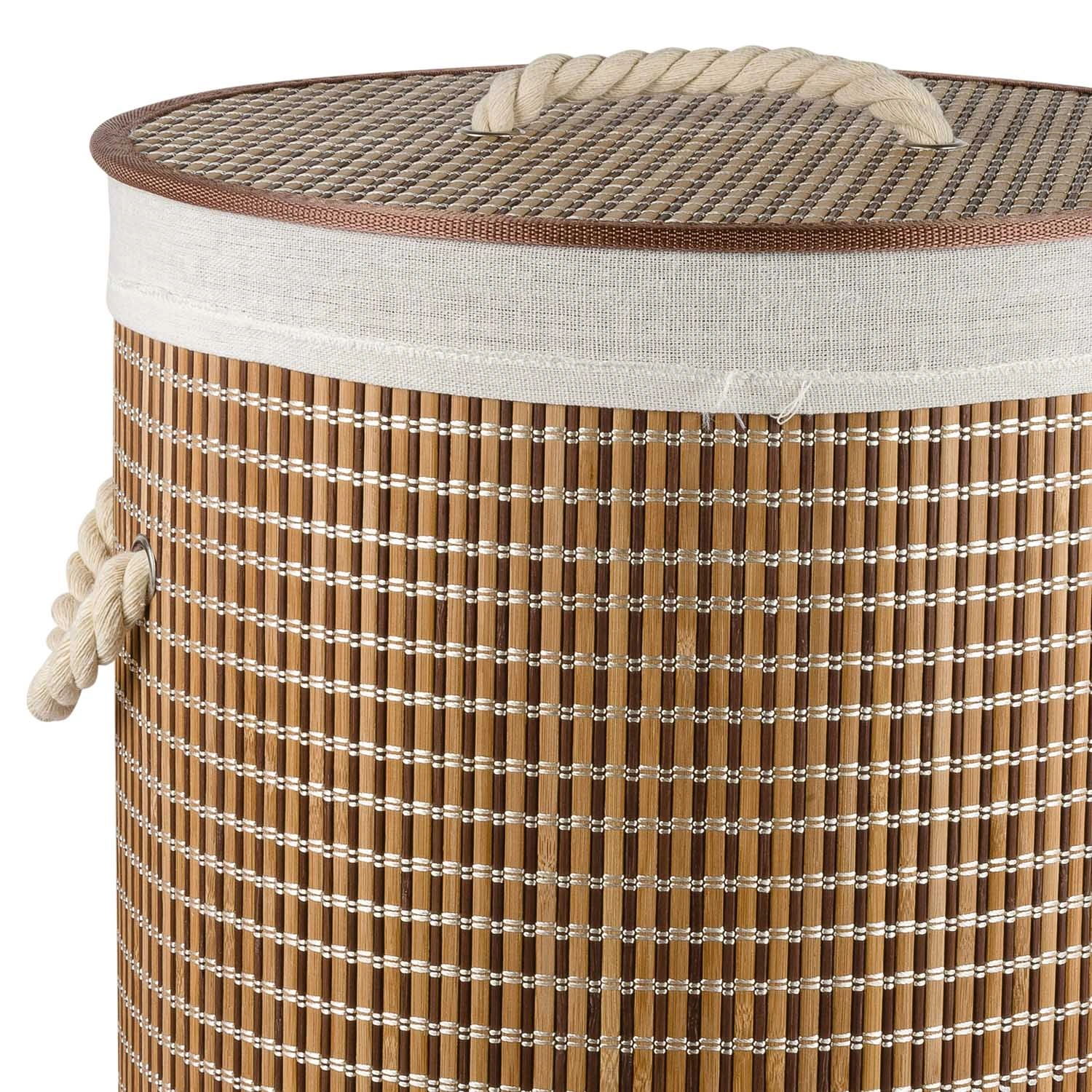 Корзина для белья Selecta 40x40x60 см из бамбука бежевого цвета