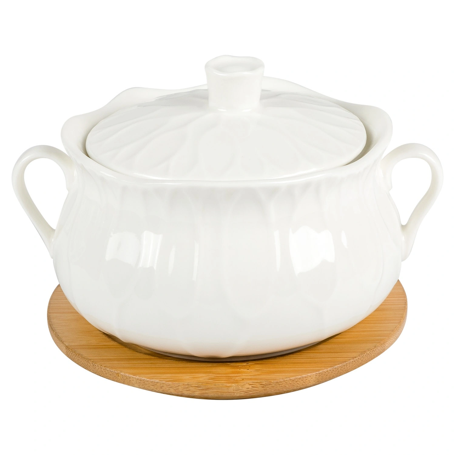 Сахарница DOMEO Linden 15x11,5x6,8 см на бамбуковой подставке