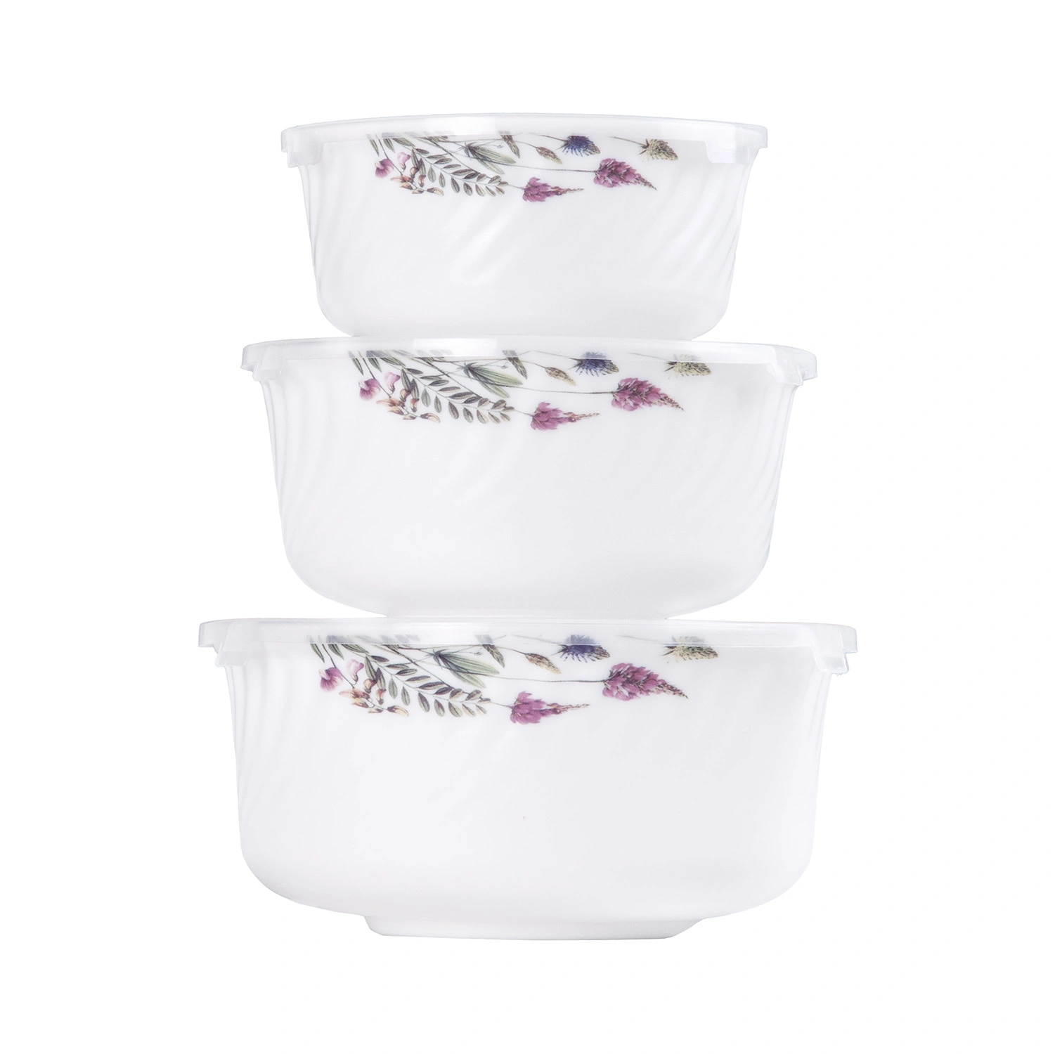 Набор салатников из стеклокерамики DOMEO с крышкой 3 шт.