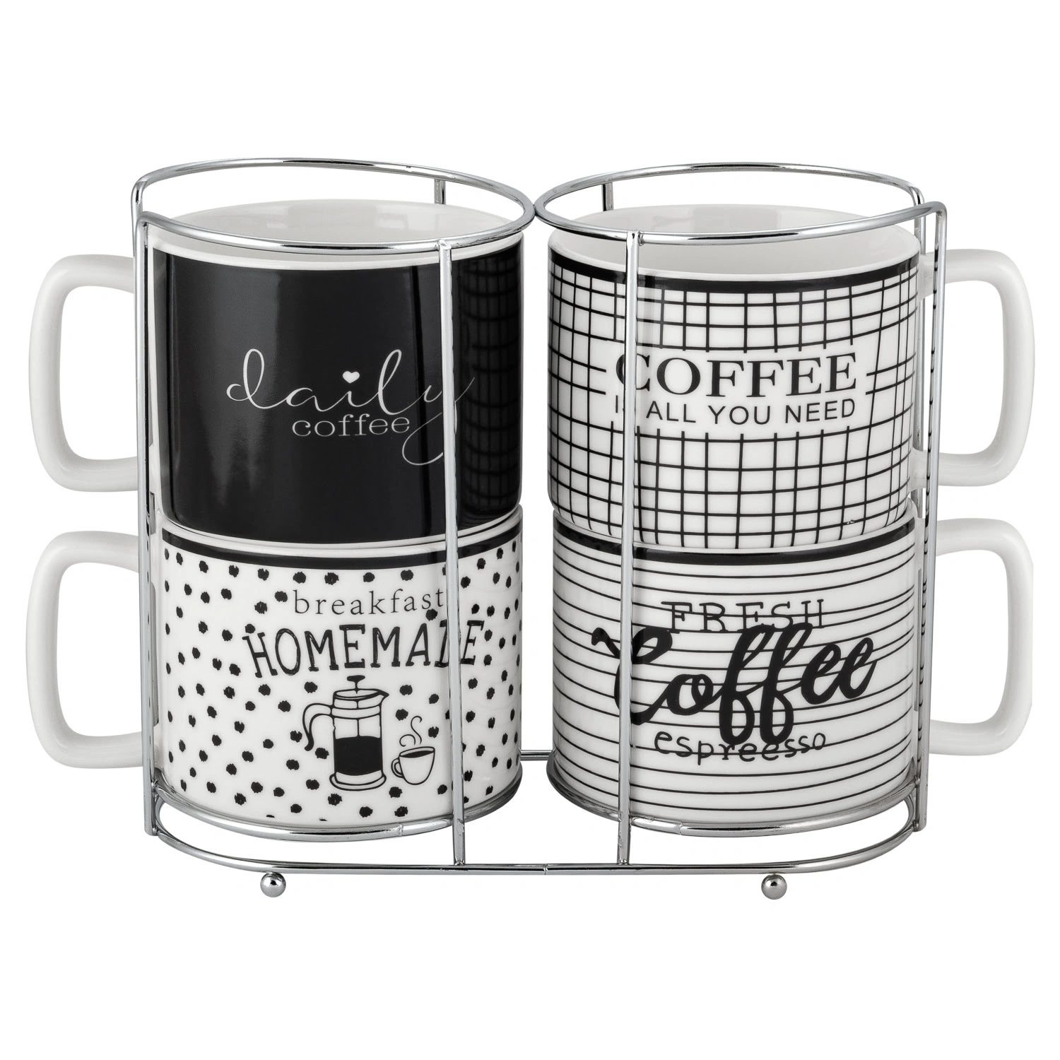 Набор кружек на подставке DOMEO  4шт.  330мл