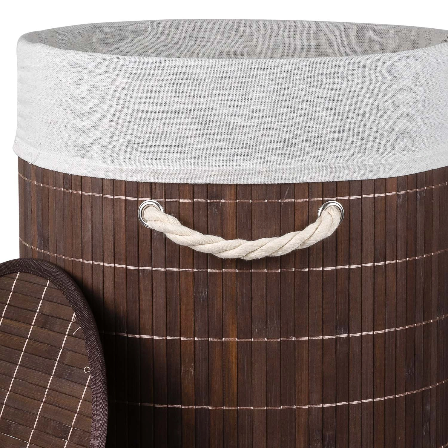 Корзина для белья Selecta 35x35x50 см из бамбука коричневого цвета