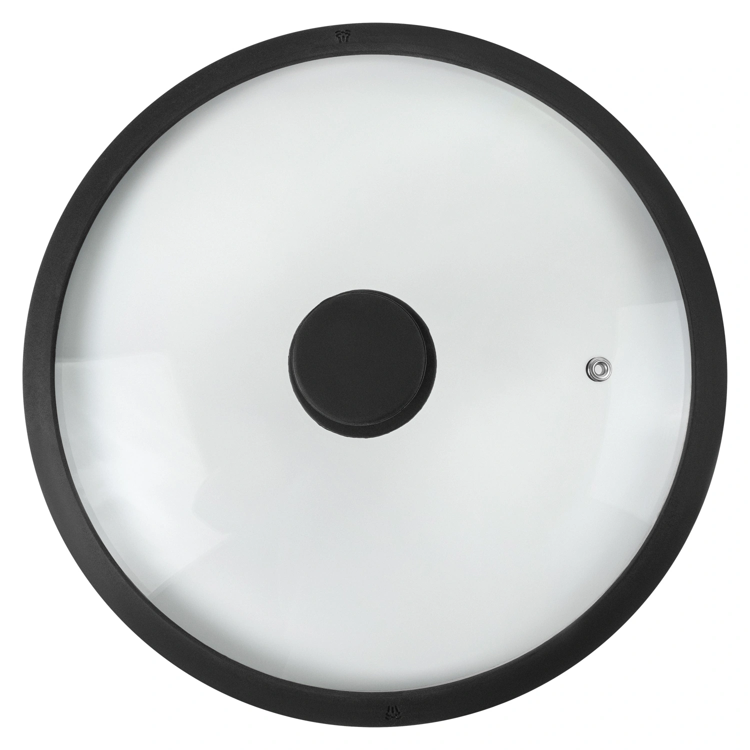 Крышка стеклянная DOMEO «Агат» 28 см с силиконовым ободом черного цвета