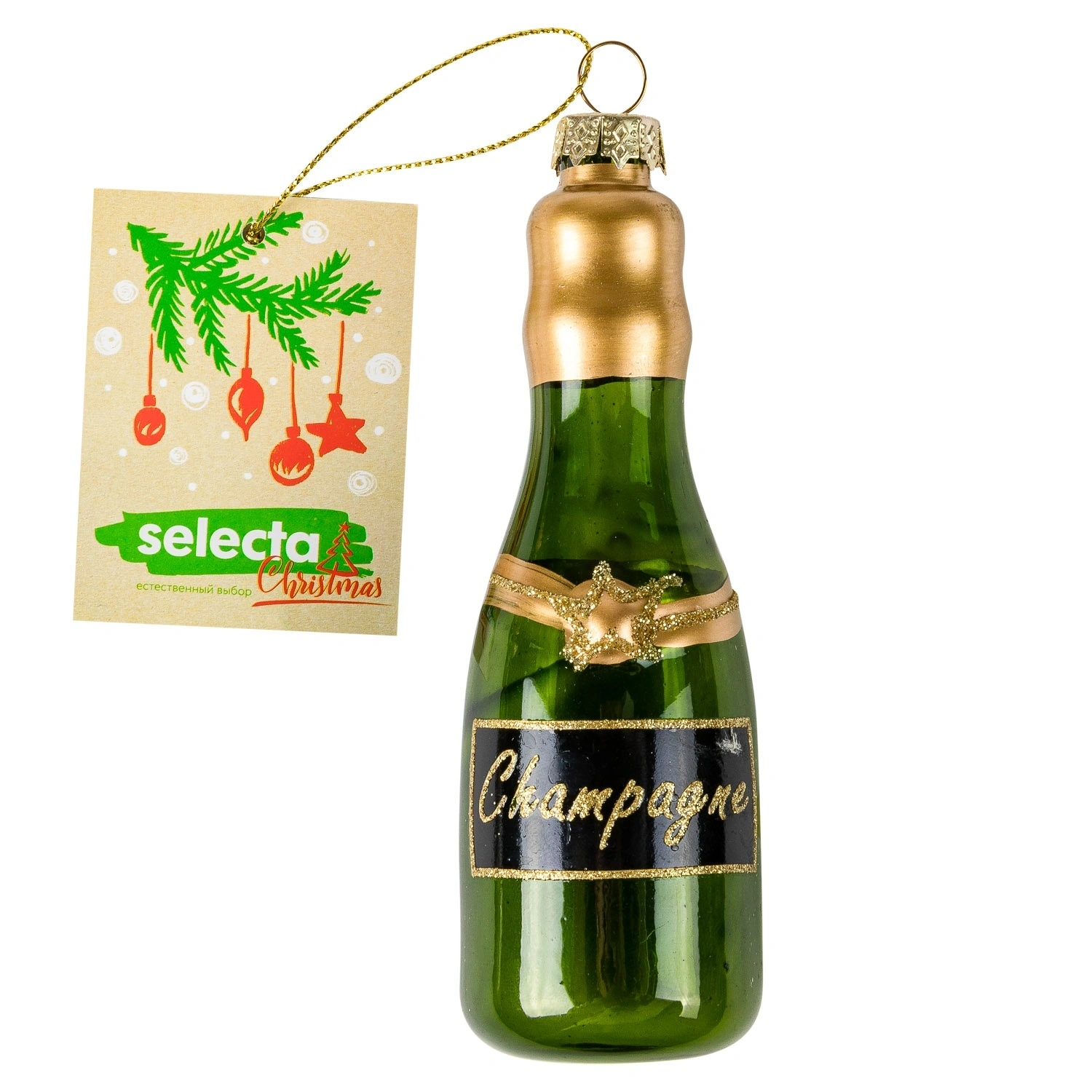 Украшение елочное Selecta Christmas 4х12,3 см