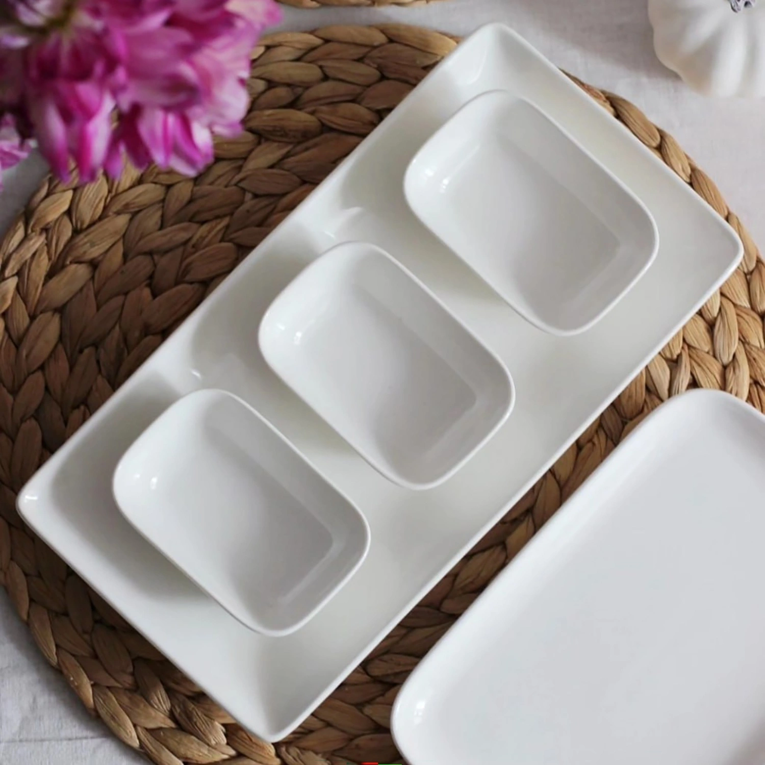 Блюдо для сервировки DOMEO «Белая классика» 31x15x6 см