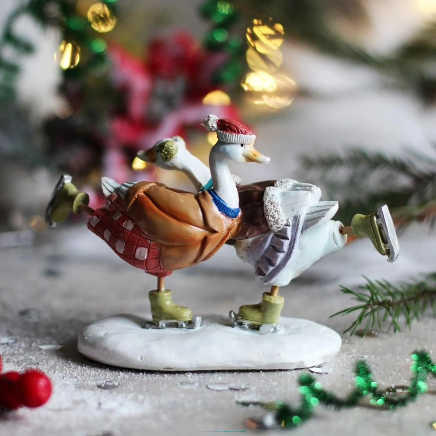 Статуэтка настольная Selecta Christmas «Гуси» 14,5x5,7x10 см