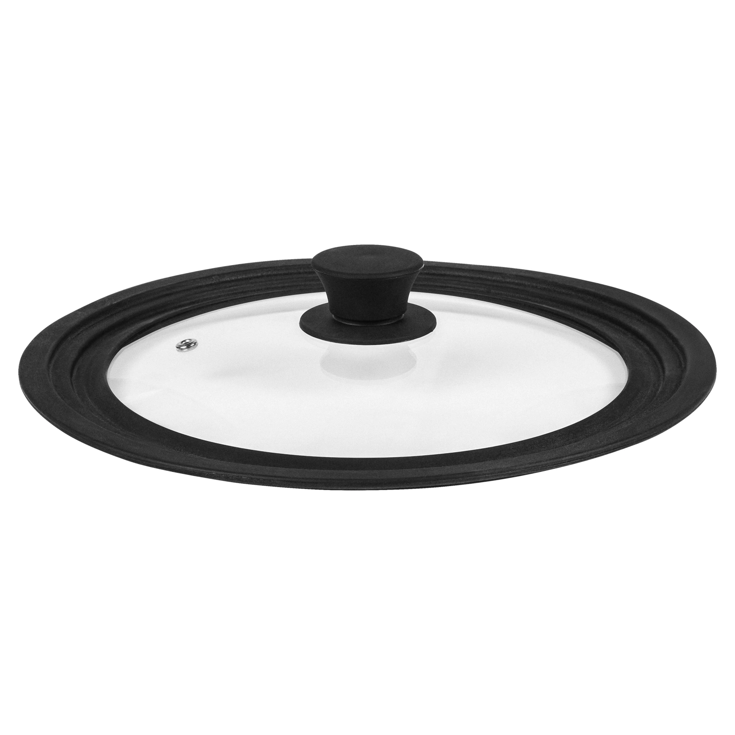 Крышка универсальная DOMEO Fenix 24-28 см с силиконовым ободом черного цвета