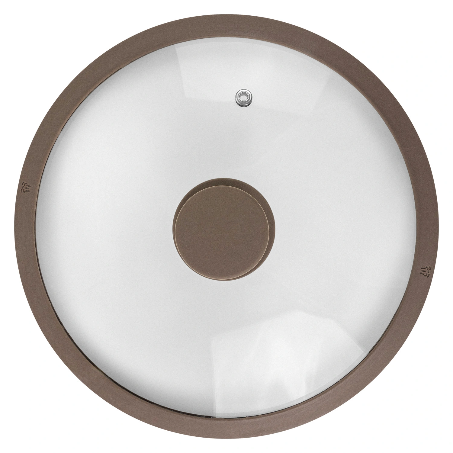 Крышка стеклянная DOMEO Ivory 24 см с силиконовым ободом коричневого цвета