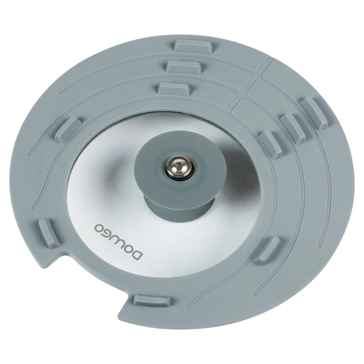 Крышка универсальная DOMEO Nori 24-26-28 см с силиконовым ободом серого цвета