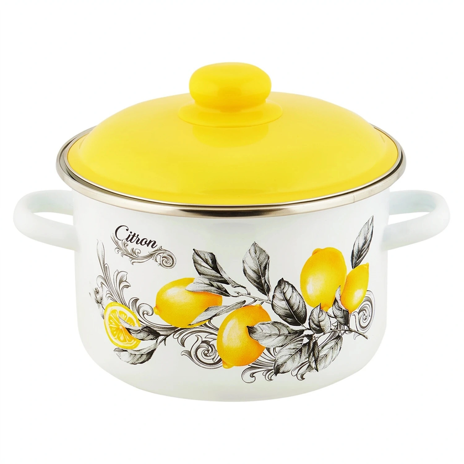 Кастрюля эмалированная  Appetite Citron 2 л с крышкой