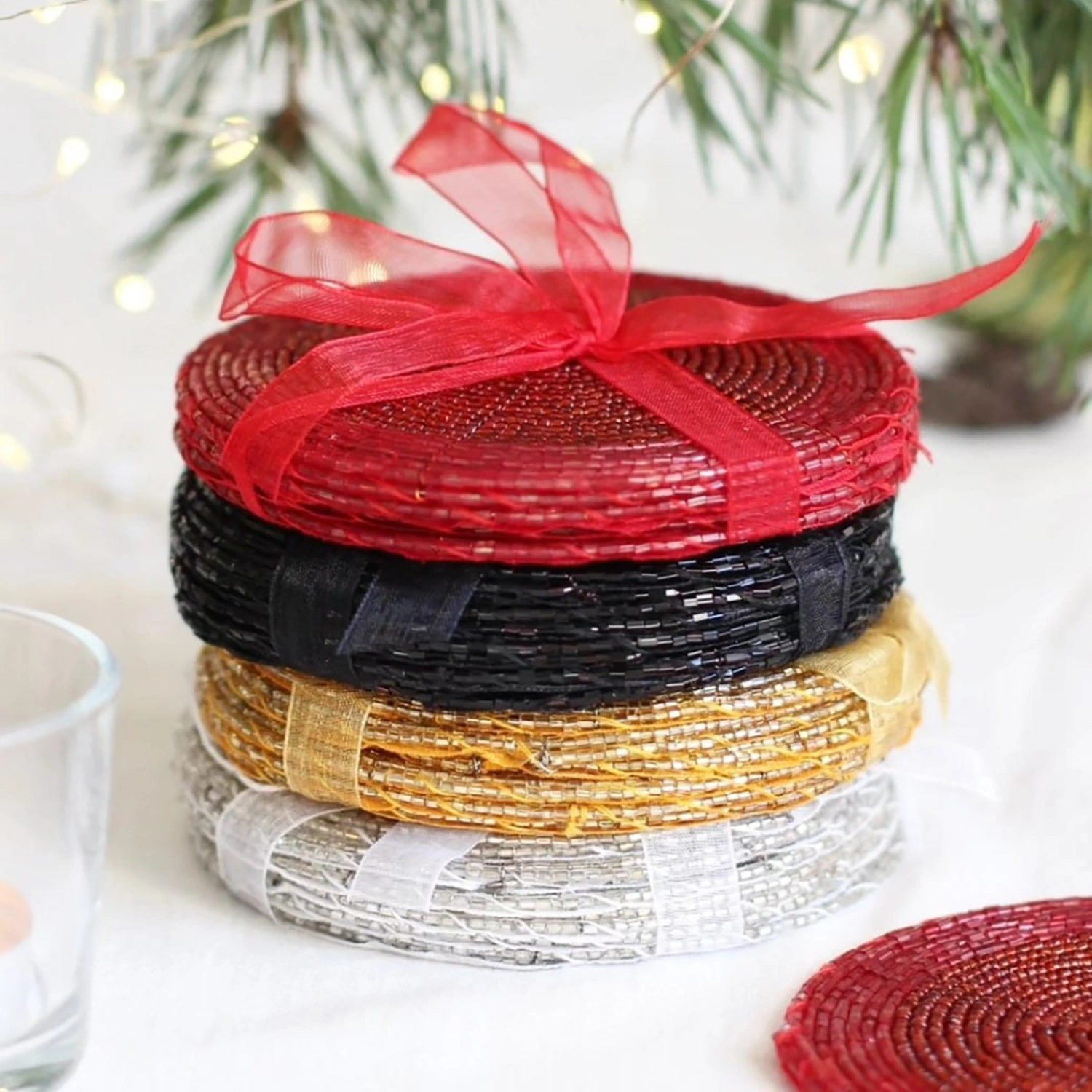 Набор декоративных салфеток Selecta Christmas 10 см в ассортименте